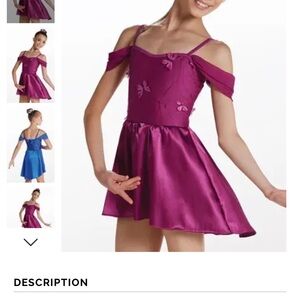 Purple Off-Shoulder Dress with Butterfly Details